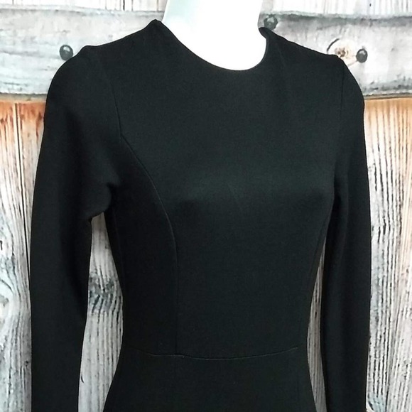 FRONT ROW BLACK KNIT POLY MIDI DRESS XS - Picture 2 of 6